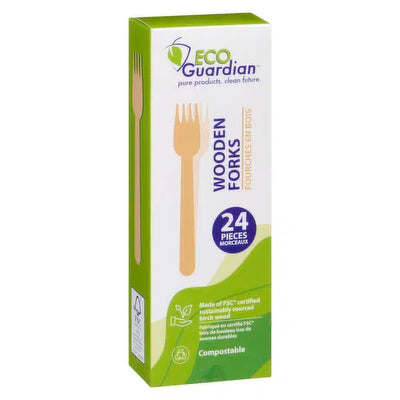 ECO GUARDIAN WOODEN FORKS 24 pcs
