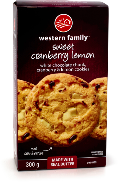 Western Family Cranberry Lemon Cookies, 300 g