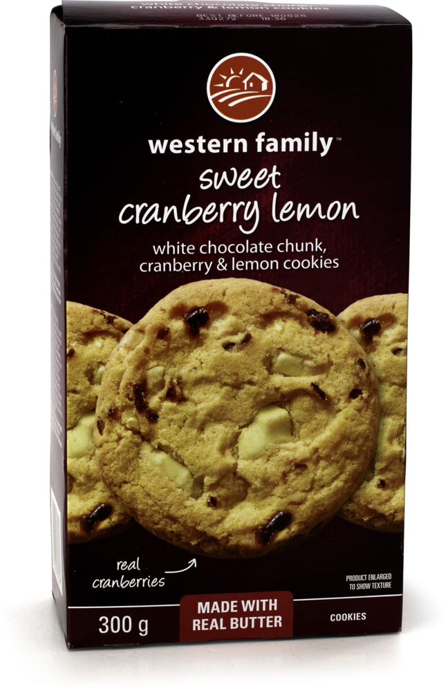 Western Family Cranberry Lemon Cookies, 300 g