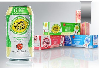 WESTERN FAMILY Lemon Lime Water 355ml