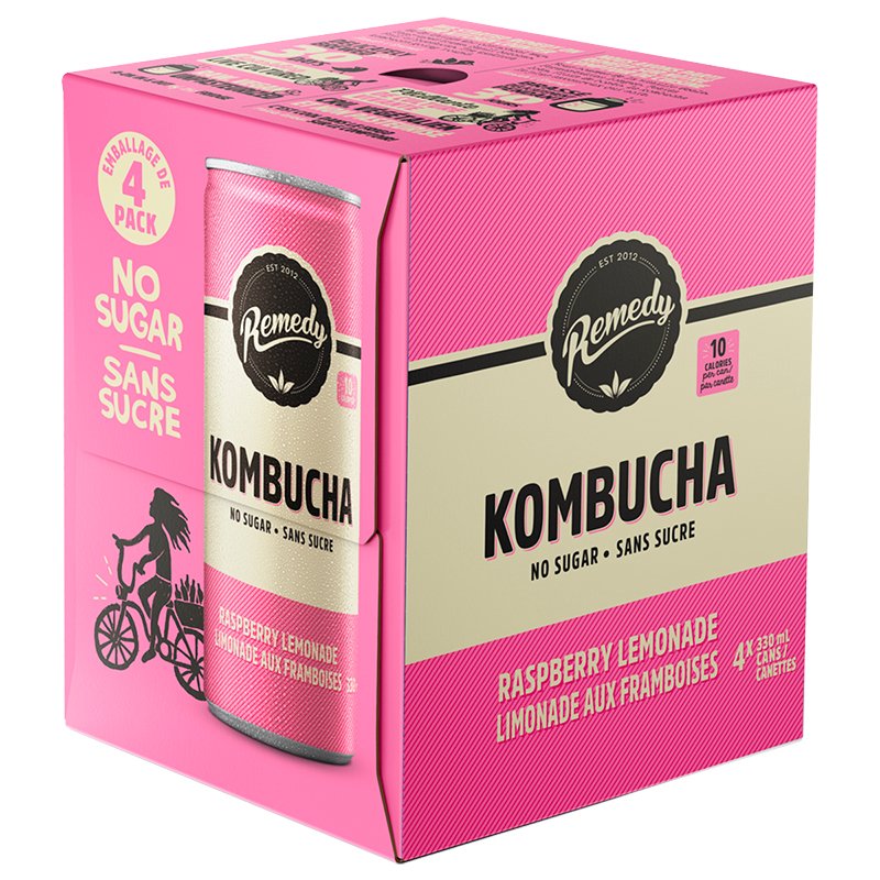 Remedy Raspberry Lemonade Kombucha, 330 mL, 4 ct