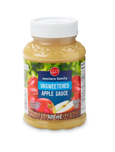 Western Family Unsweetened Apple Sauce, 620 mL
