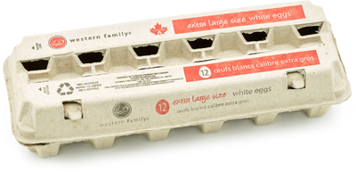Western Family Large Size White Eggs, 12 ct