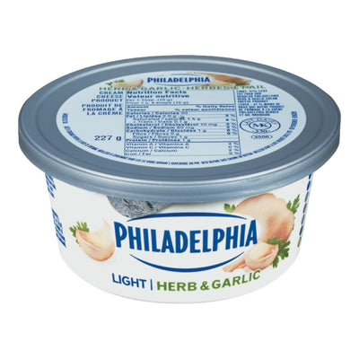 Philadelphia Light Herb & Garlic Cream Cheese, 227 g