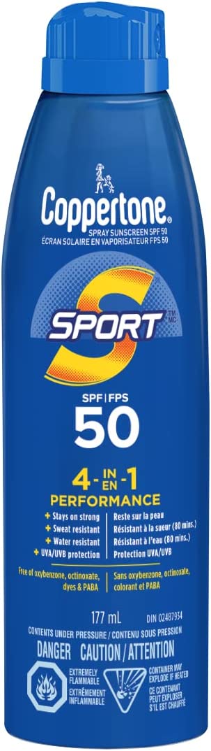 Coopertone Sport Spray Sunscreen 50 SPF, 177 mL