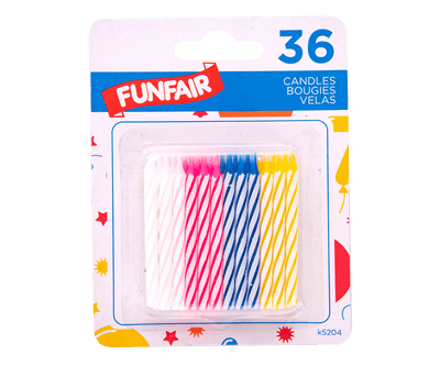 FUNFAIR Birthday Candles 36 Pack