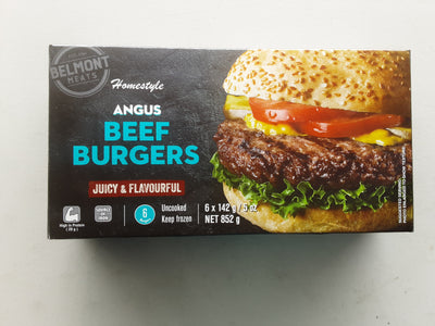BELMONT MEATS Homestyle Angus Beef Burgers 852g
