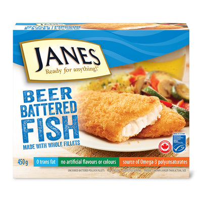 Janes Beer Battered Fish, 450 g