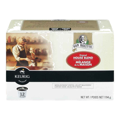 Van Houtte K-Cup House Blend 3/4 Light 1/4 Dark Coffee, 12 k-cup