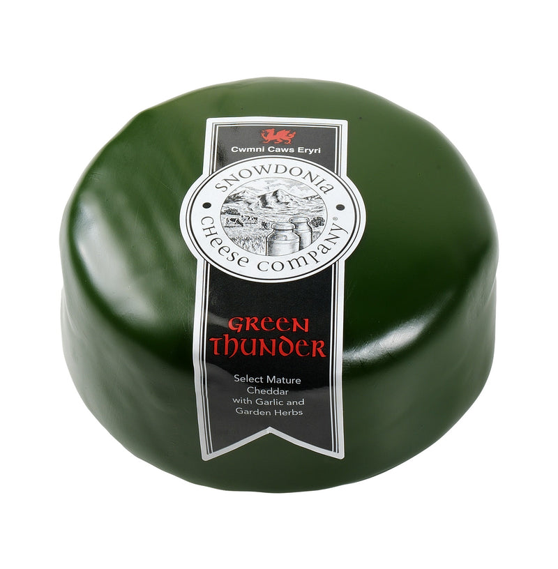 Snowdonia Cheese Company Green Thunder Select Mature Cheddar with Garlic and Garden Herbs, 1 ct