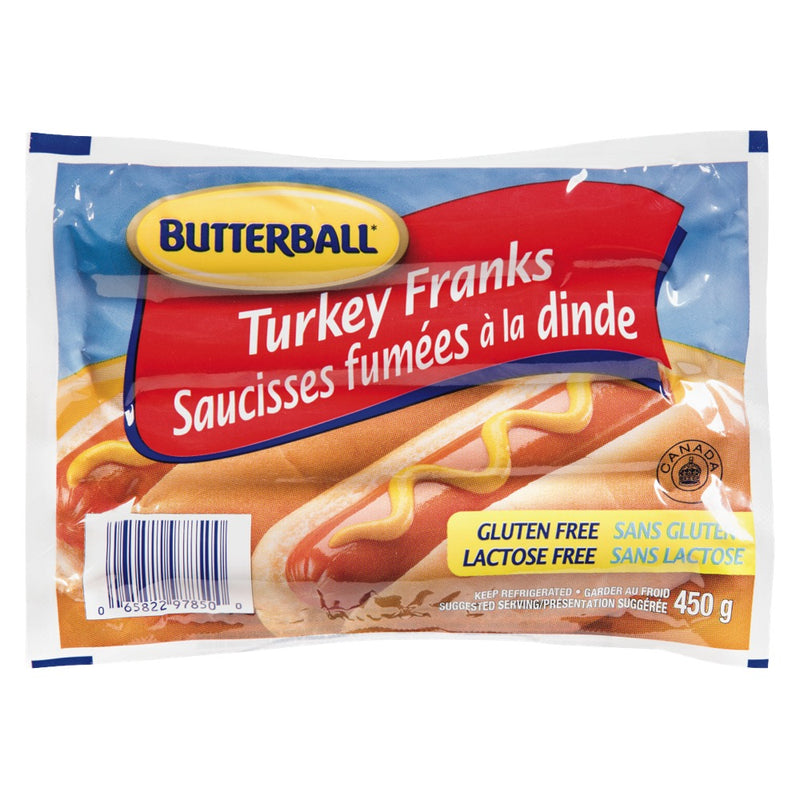 BUTTERBALL Turkey Franks Gluten Free Lactose Free 450g