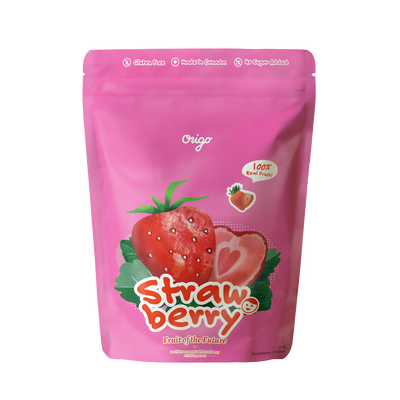 Origo Freeze Dried Gluten Free No Sugar Added 100% Real Strawberry Fruit Snack, 20 g