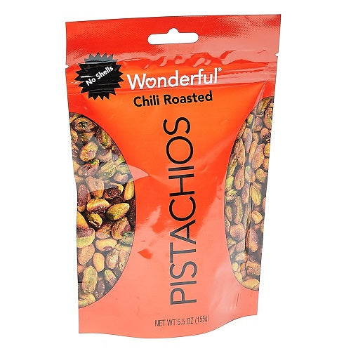 Wonderful Chili Roasted Pistachios, (no shell) 155 g