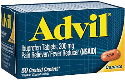 Advil Ibuprofeen Tablets 200 mg Coated Caplets, 50 ct