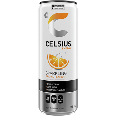 Celsius Energy Sparkling Orange Flavor Energy Drink, 355 ml