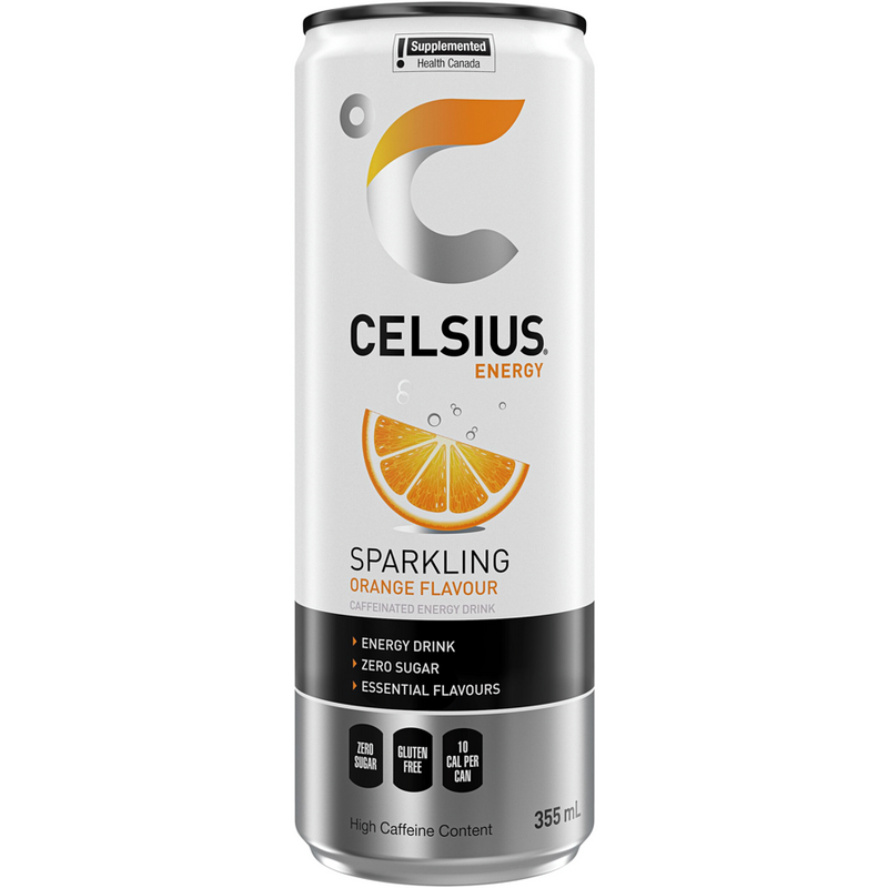 Celsius Energy Sparkling Orange Flavor Energy Drink, 355 ml
