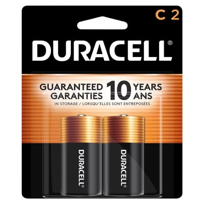 Duracell Alkaline C 2 Pack Batteries, 2 batteries