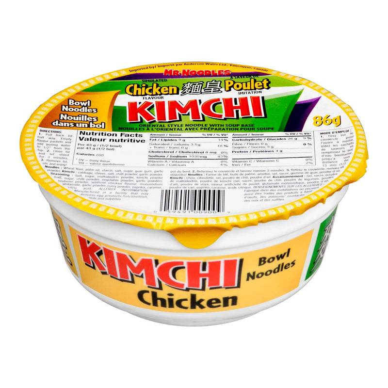 MR NOODLES Kimchi Chicken Bowl Noodles 86g