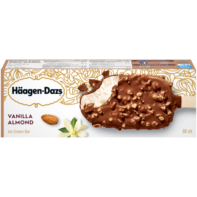 HAAGEN DAZS Vanilla Almond Ice Cream Bar 88ml