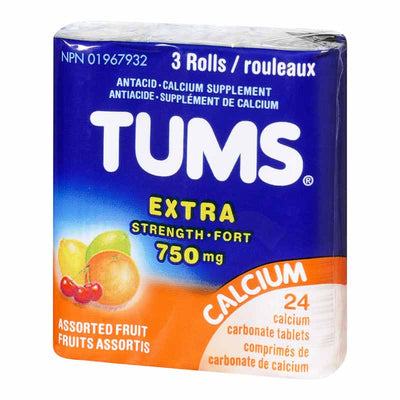 TUMS Extra Stregth Assorted Fruits 750mg 24's