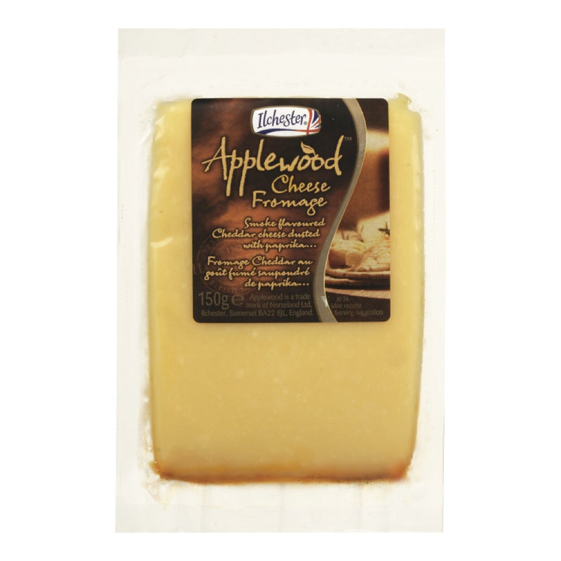 Ilchester Applewood, Cheese, Block, Smoke Flavored Cheddar Cheese dusted with Paprika, 150 g