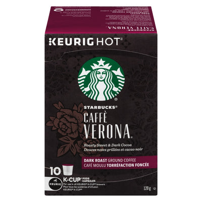 Starbuck Caffeè Verona Dark Roast Ground Coffee, 120 g, 10 ct K-Cups