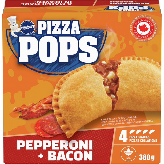 Pillsbury Pepperoni And Bacon Pizza Pops, 380 g