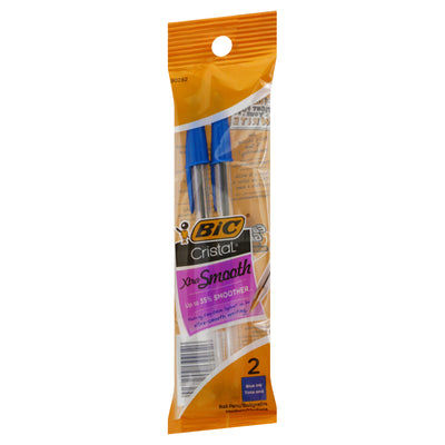 BIC Blue Ink Xtra Smooth Medium Ball Pens, 2 ball pens