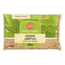 WESTERN FAMILY GREEN LENTILS 450 G