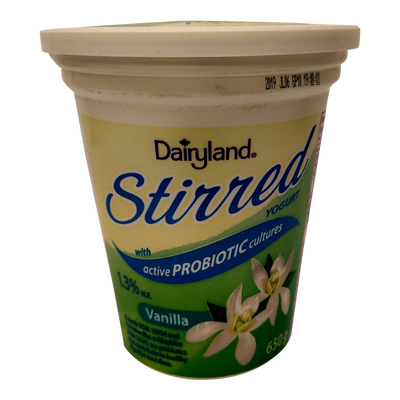 DAIRYLAND Stirred Vanilla 1.3% M.F. Yogurt 650g