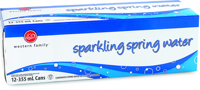 WESTERN FAMILY Sparkling Spring Water 355ml 12 Pack