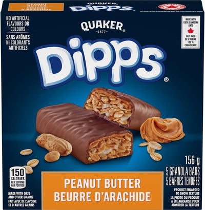 QUAKER Dipps Peanut Butter Granola Bars 156g