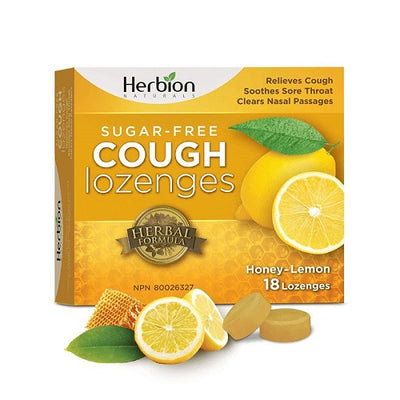 Herbion Sugar Free Honey Lemon Cough Lozenges, 18 ct