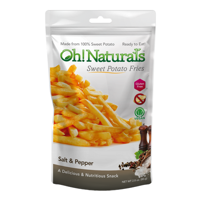 Oh! Naturals Salt & Pepper Sweet Potato Fries, 79 g