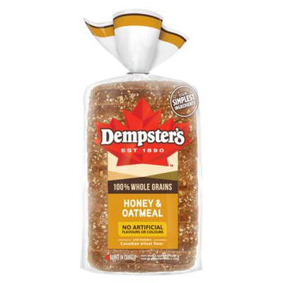 DEMPSTER'S Honey & Oatmeal 100% Whole Grains Sandwich Bread