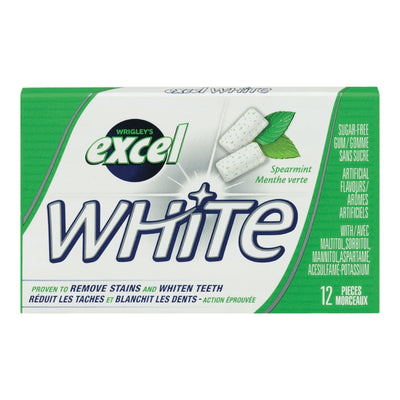 EXCEL White Spearmint Sugar-Free Gum 12 Pieces