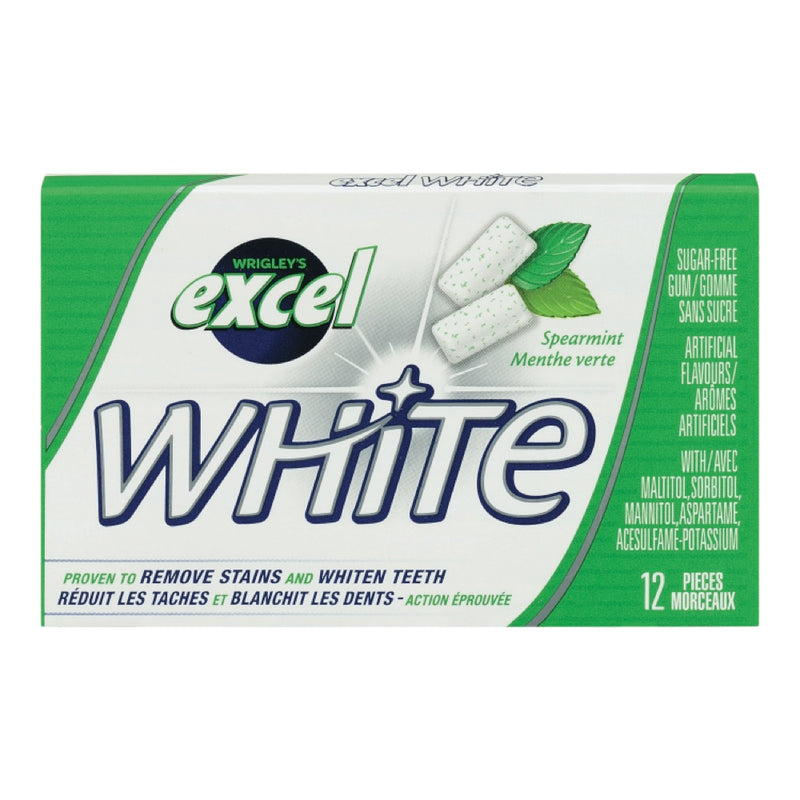 EXCEL White Spearmint Sugar-Free Gum 12 Pieces