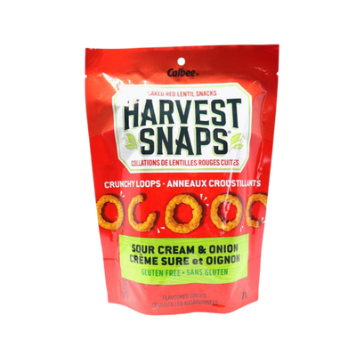 Harvest Snaps Gluten Free Sour Cream & Onion Baked Red Lentil Crunchy Loops Snacks, 71 g