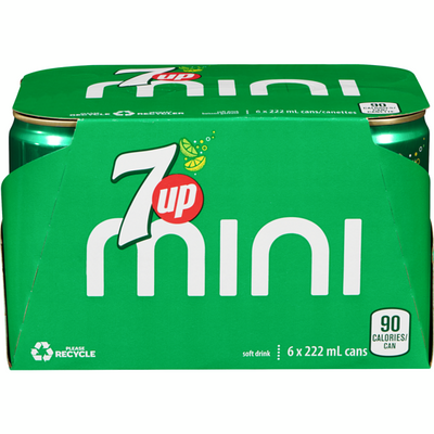 7UP Lime Soda, 222 mL, 6 ct
