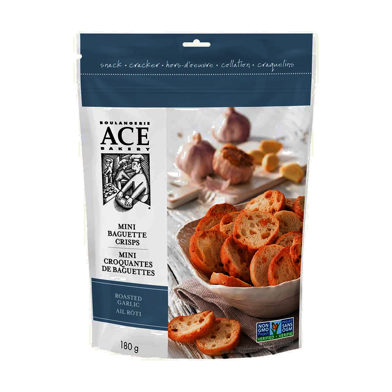 ACE Bakery Mini Baguette Crisps Roasted Garlic 180g