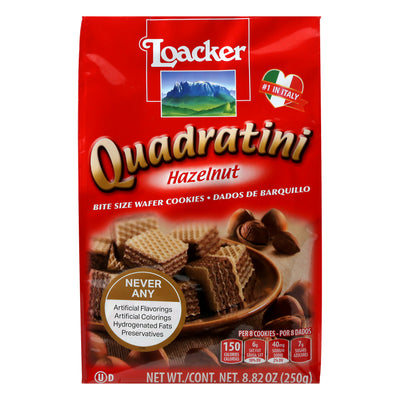 LOACKER Quadratini Hazelnut Bite Size Wafer Cookies 250g