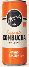 Remedy No Sugar Mango Passion Organic Kombucha, 250 mL