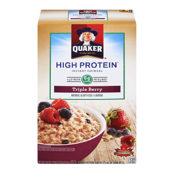 QUAKER Triple Berry High Protein Instant Oatmeal 228g