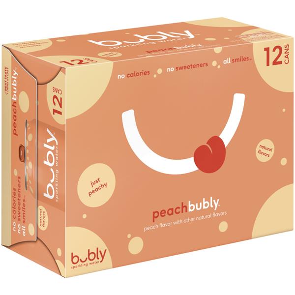 BUBLY Sparkling Peach 12 pack