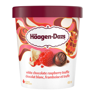 Haagen-Dazs White Chocolate Raspberry Truffle Ice Cream, 450 mL