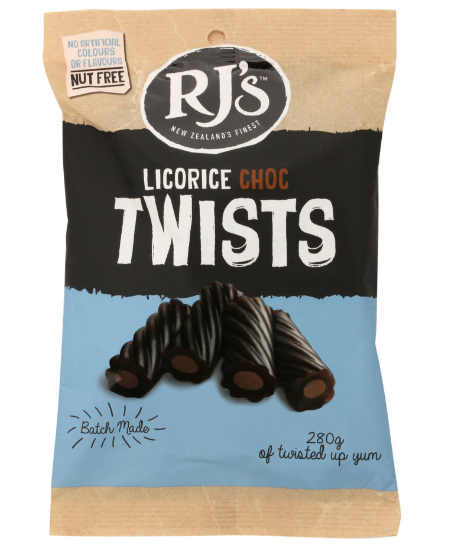 RJ's Licorice Choc Twists, 280 g