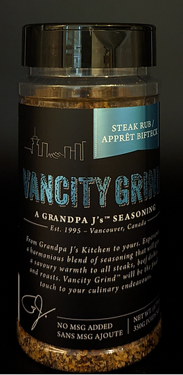 Grandpa J's Seasoning No MSG Vancity Grind Steak Rub, 350 g