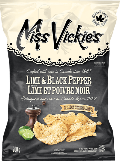 MISS VICKIES Lime & Black Pepper Chips 200g