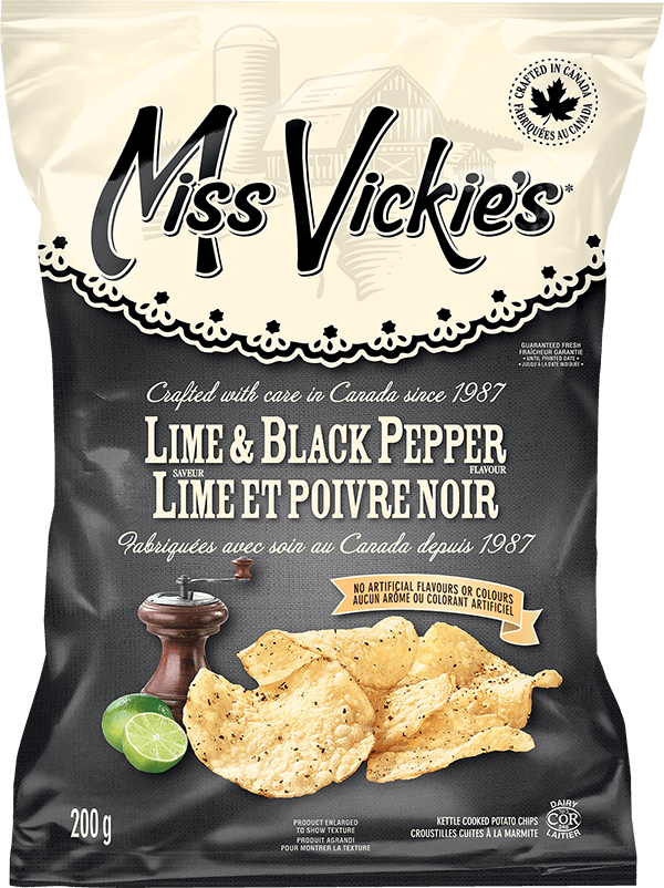 MISS VICKIES Lime & Black Pepper Chips 200g