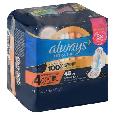 ALWAYS Ultra Thin Overnight Pads 13pk